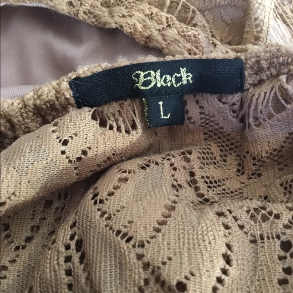 Black Cocktail Dress Light Brown Beautiful Lace NWOT - Picture 5 of 8